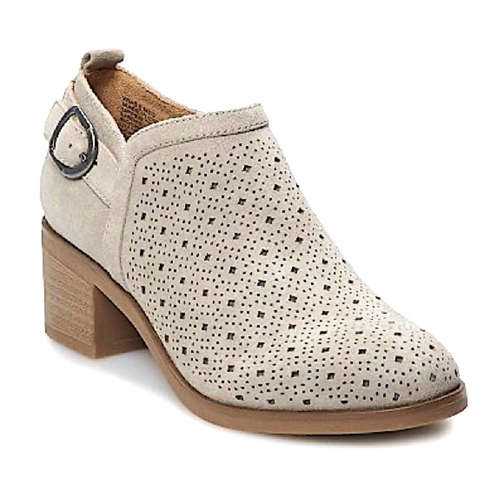 Sonoma Cream Perforated Ankle Booties